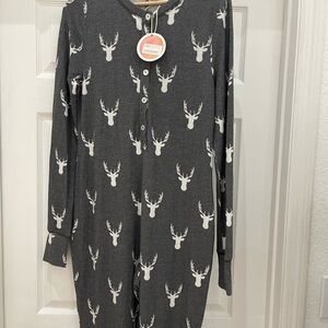 Show Me Your MuMu Gray Deer Print Pajama Onesie